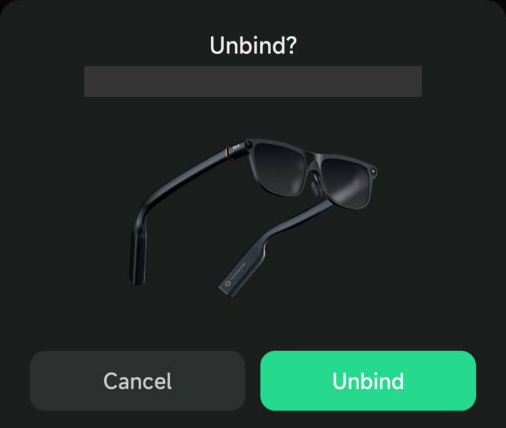 Unbind? confirmation dialog
